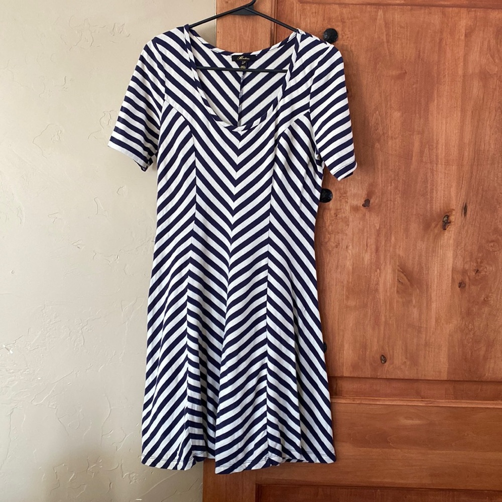 Navy and white stripped dress